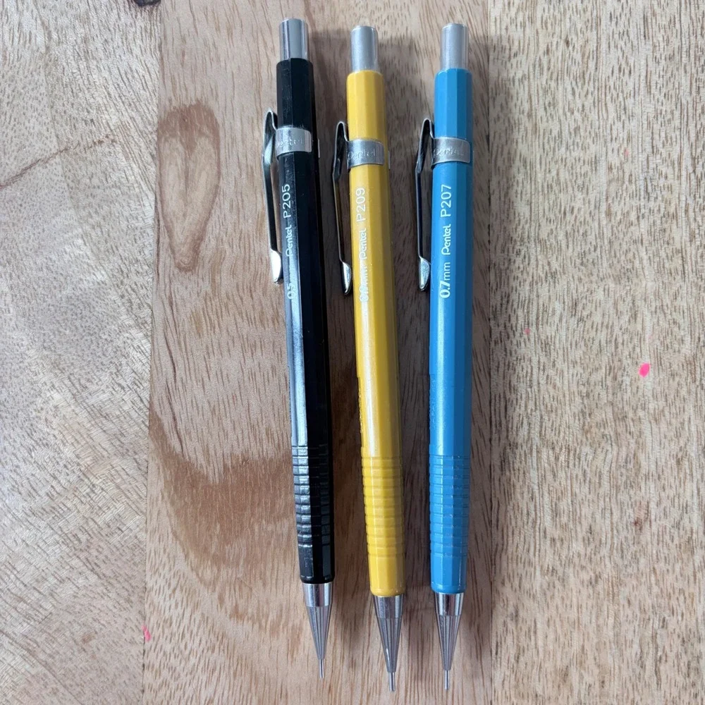 Pentel Sharp Mechanical Pencil Set P205 P207 P209 Japan 0.5mm 0.7mm 0.9mm Mixed